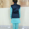 Boy Birthday Dress IBI-9991BY Sky Blue Kurta Pajama Modi Jacket Set