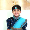 Girl Baby 1st Birthday Dress IBI-9991GL Sky Blue Navy Blue Lehenga Choli