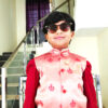 Boy Birthday Dress IBI-9993BY Red Gold Kurta Pajama Modi Jacket Set