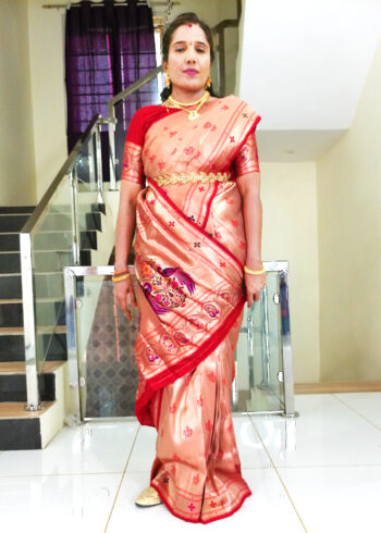 Saree IBI-9993WMN Red Gold Silk saree