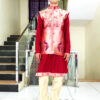 Men Dress IBI-9993MN Sky Red Gold Kurta Pajama Modi Jacket Set for Men