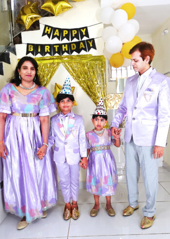 Family Matching Dress Set MOTHER DAUGHTER SON FATHER Twinning Dress IBI-9996BG Lavender Western Family Matching Dress for Birthday Theme