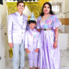 Family Matching Dress Set MOTHER FATHER SON Twinning Dress IBI-9996B Lavender Western Family Combo Dress for Birthday Theme