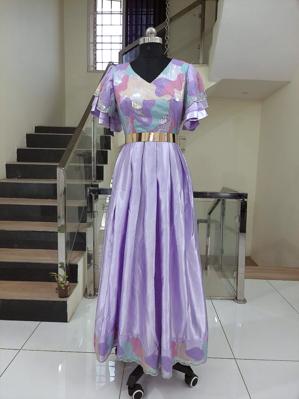 Long Gown IBI-9996WMN Lavender Western Gown for Women
