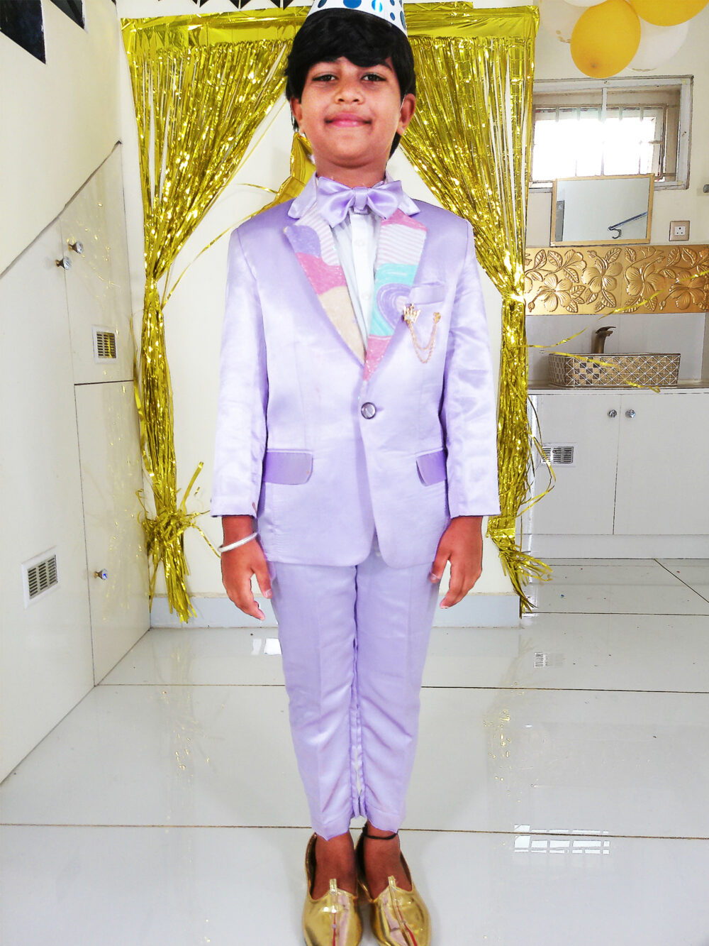 Boy Birthday Dress IBI-9996BY Lavender Blazer Pant Set