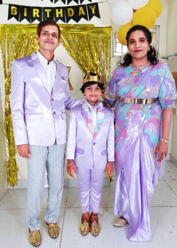 Family Matching Dress Set MOTHER FATHER SON Twinning Dress IBI-9997B Lavender Western Family Combo Dress for Birthday Theme