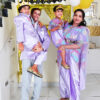 Family Matching Dress Set MOTHER DAUGHTER SON FATHER Twinning Dress IBI-9997BG Lavender Indo Western Family Matching Dress for Birthday Theme
