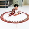 Girl Baby Birthday Dress IBI-9999GL Off White Maroon Girl Birthday Party Dress