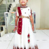Girl Baby Birthday Dress IBI-9999GL Off White Maroon Girl Birthday Party Dress
