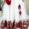 Girl Baby Birthday Dress IBI-9999GL Off White Maroon Girl Birthday Party Dress