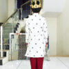 Boy Birthday Dress IBI-9999BY Off White Maroon Kurta Pajama Set