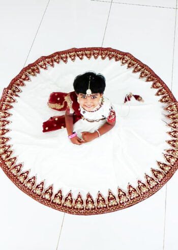 Girl Baby Birthday Dress IBI-9999GL Off White Maroon Girl Birthday Party Dress