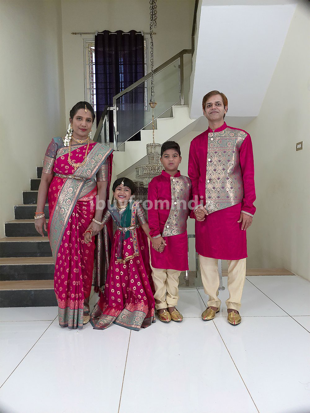 Family Matching Dress Set MOTHER DAUGHTER SON FATHER Twinning Dress IBUY-1BG Traditional Family Matching Dress for Birthday Theme Naming ceremony