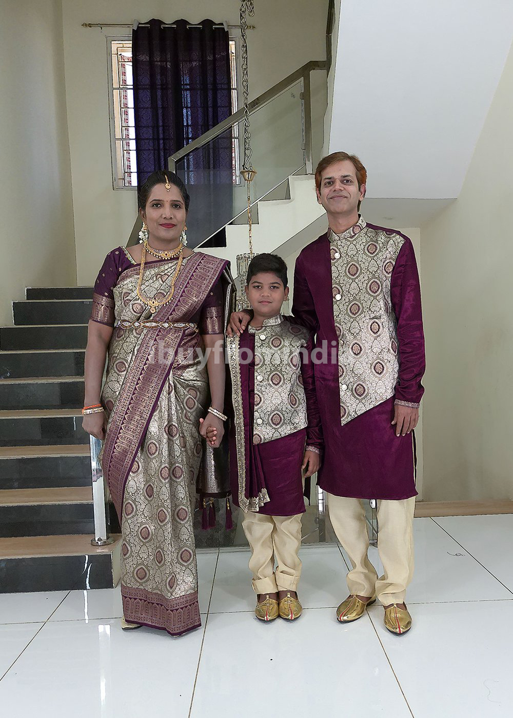 Family Matching Dress Set MOTHER FATHER SON Twinning Dress IBUY-2B Traditional Family Combo Dress for Birthday Theme Naming Ceremony