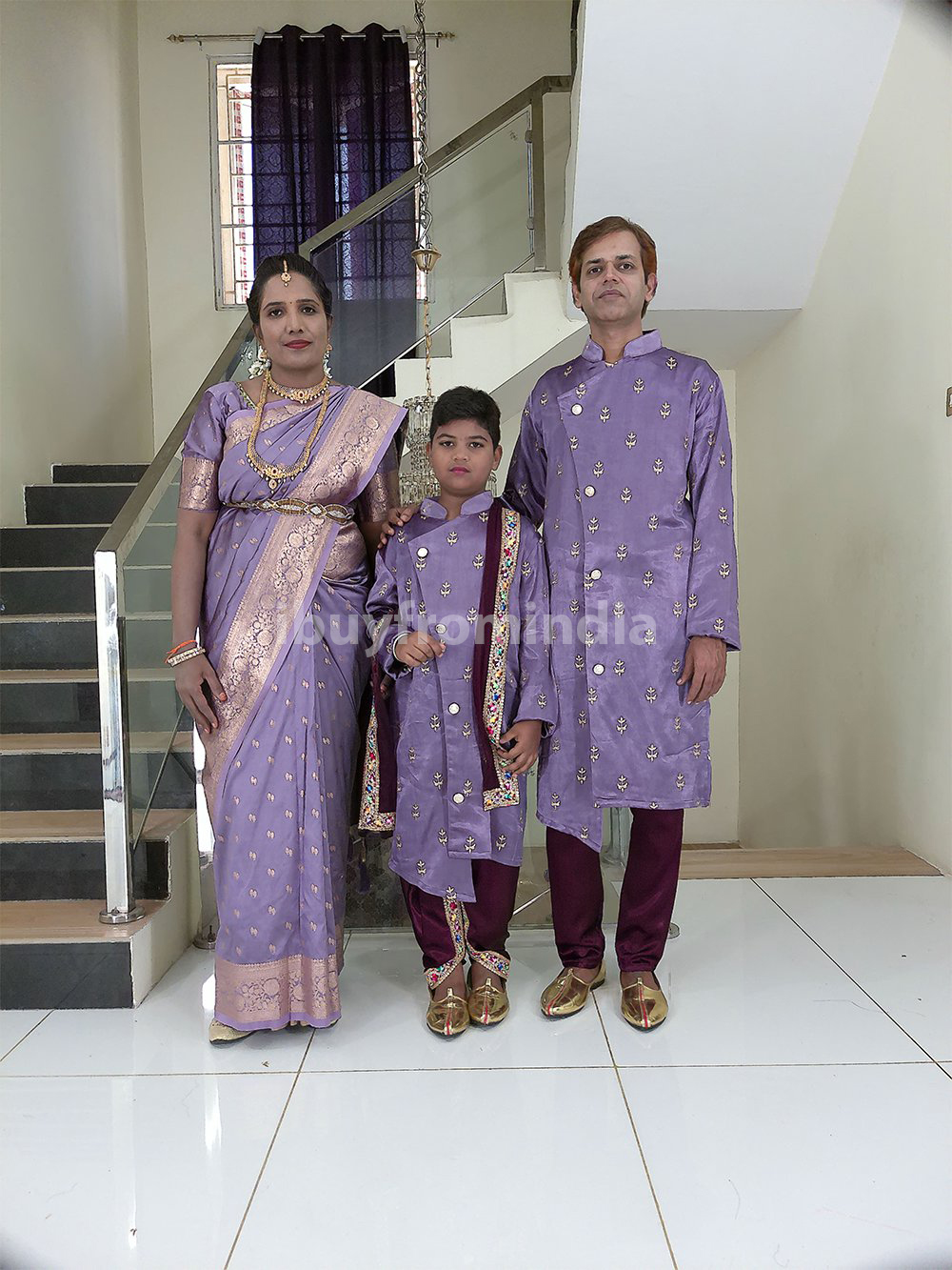 Family Matching Dress Set MOTHER FATHER SON Twinning Dress IBUY-3B Traditional Family Combo Dress for Birthday Theme Naming Ceremony