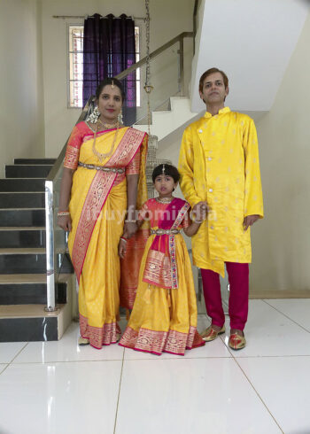 Family Matching Dress Set MOTHER DAUGHTER FATHER Twinning Dress IBUY-4G  Traditional Family Combo Dress for Birthday Theme