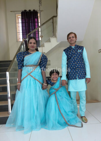 Family Matching Dress Set MOTHER DAUGHTER FATHER Twinning Dress IBUY-5G Traditional Family Combo Dress for Birthday Theme
